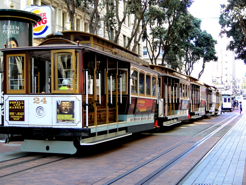 Classic Trolley Cars on San Francisco Street