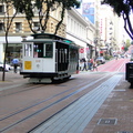 Vintage Trolley on City Street