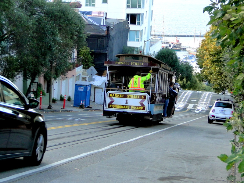Trolley in San Francisco City Street