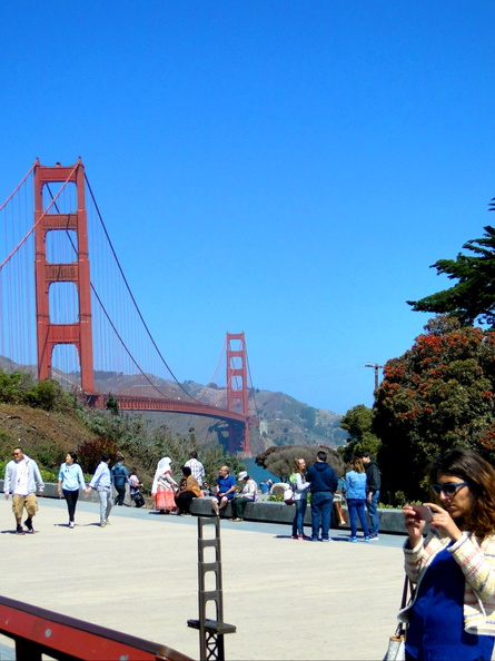 This image captures the iconic Golden Gate Bridge in San Francisco, California. The perspective is from a distance, showing the full expanse of the bridge over the Bay. DSC09148.JPG