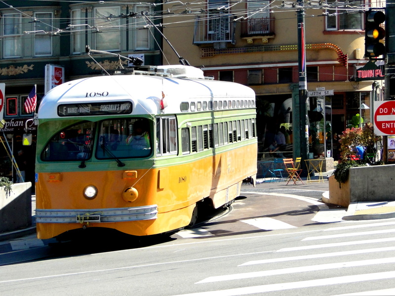 Vintage Trolley Car on San Francisco Street