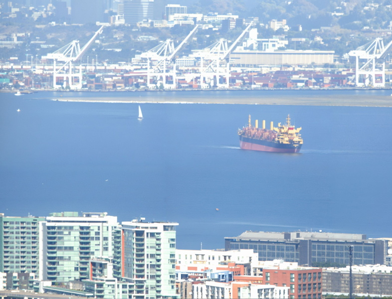 Cityscape with Port and Shipping