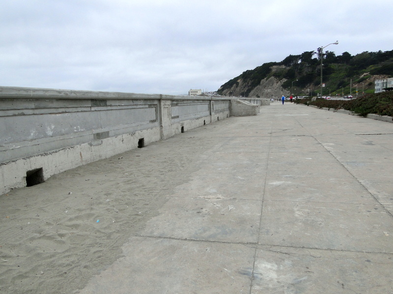 Empty Boardwalk Overlooking the Ocean