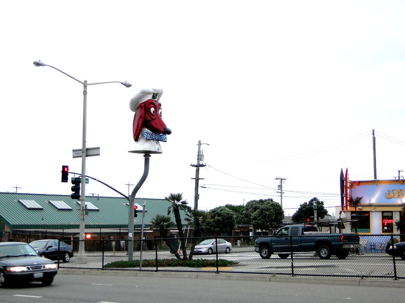 San Francisco Billboard with Rooster Statue at Intersection