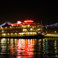 San Francisco Ferry Building at Night: Cruise Ship Sail