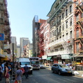 Busy Chinatown Street in New York City on a Bright Day