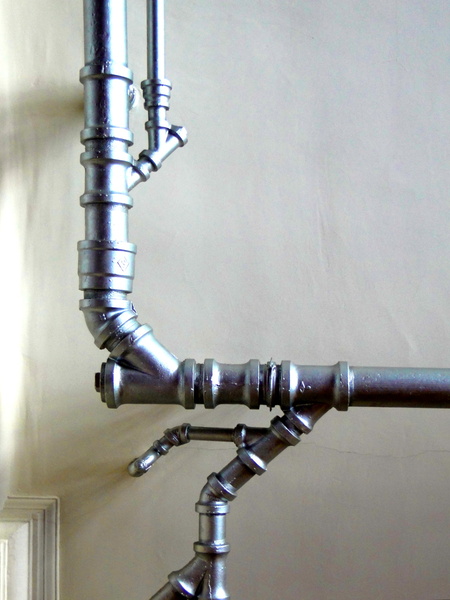 Vintage Plumbing Pipes in New York Interior