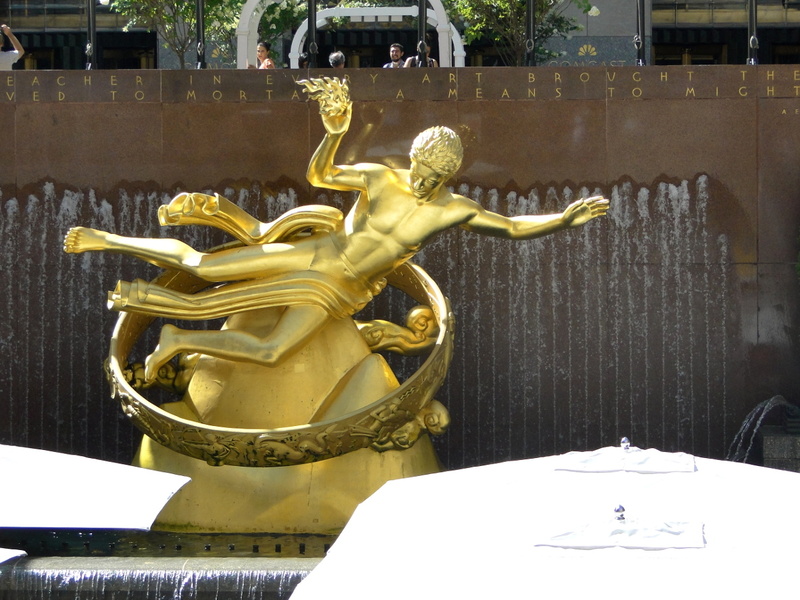 Golden Angel Fountain in New York City