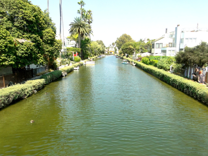 Aerial View of a Calm Canal in Los Angeles