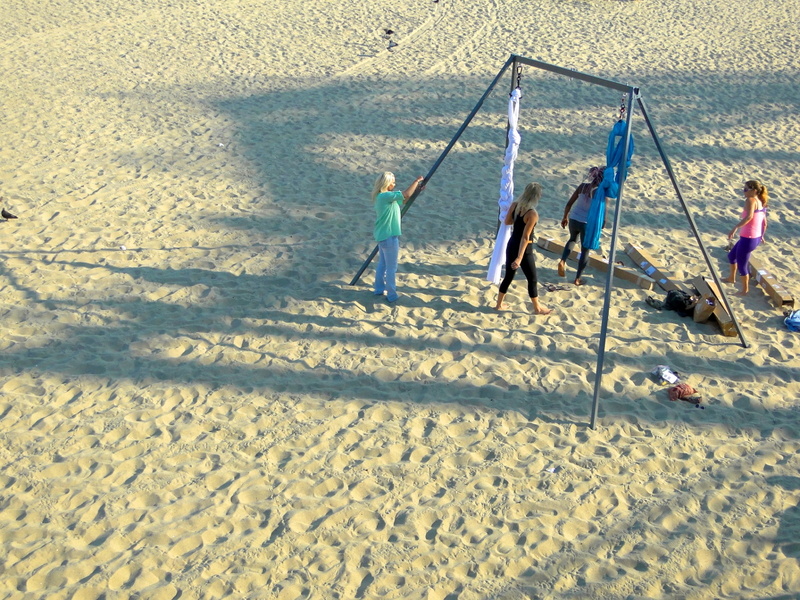 Beach Workout with Monkey Bars