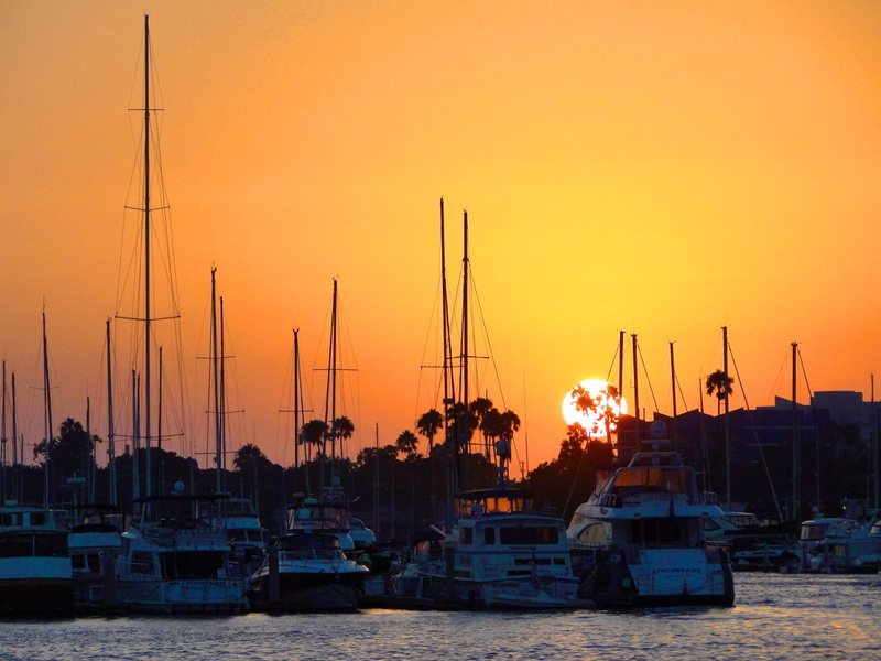 Tranquil Sunset Over a Marina in Los Angeles, USA