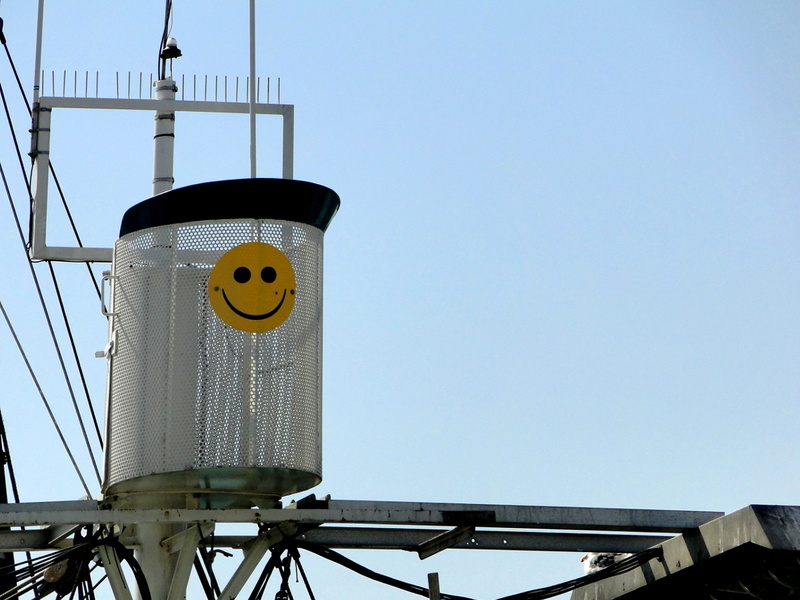 A Smiling Face on a Power Station Tower