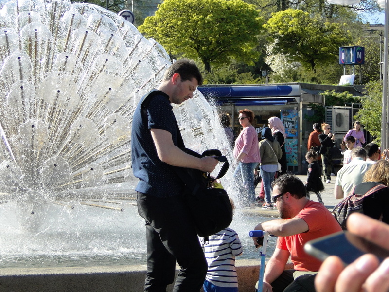 A Moment of Respite in a Vibrant City Park