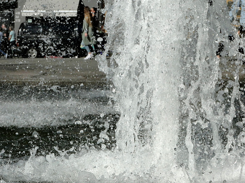 Vibrant Fountain in the Heart of a European City