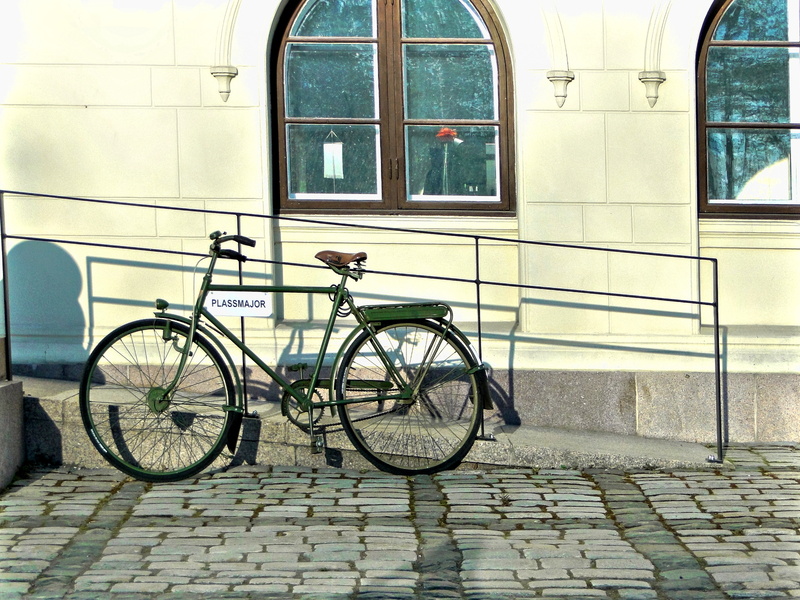 Vintage Bike Parked in Front of a Building in Oslo, Norway