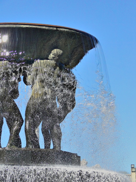 Fountain with Statues in Oslo, Norway