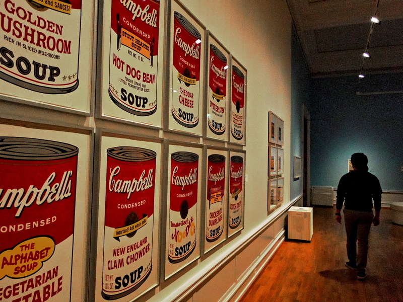 Campbell's Soup Can Collection in an Art Gallery