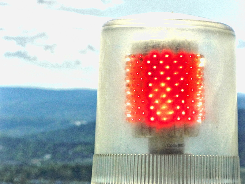 Close-up of a Traffic Signal with a Red LED