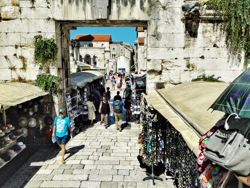 A Lively Market Scene in a European City