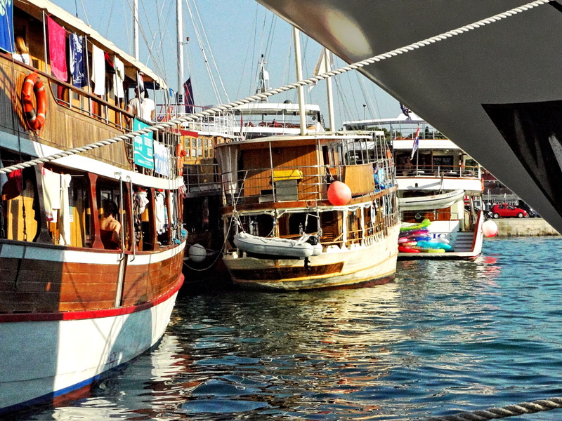 Croatian Coastal Marina with Tour Boats