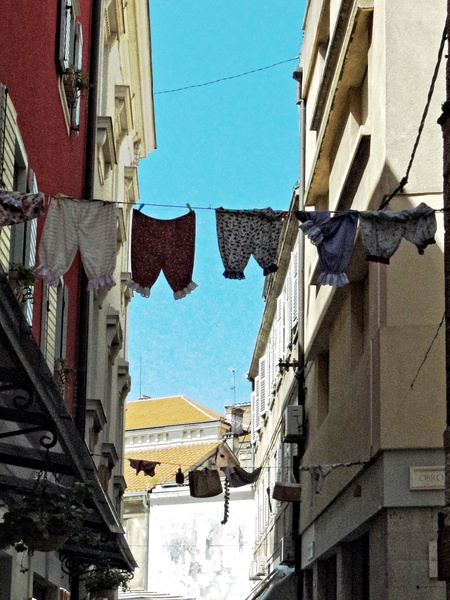 Laundry Day in an Old European Town