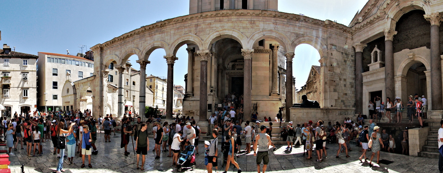 Stunning Split Cityscape with Ancient Architecture and Tourists