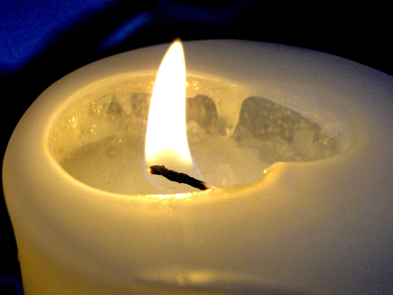 Melting Wax Candle in the Evening