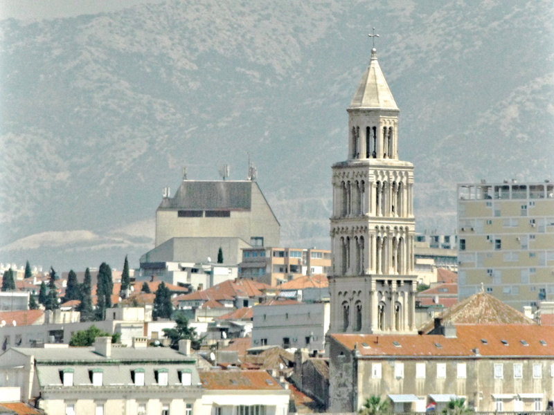 Elevated Church with Bell Tower, Viewed from a Distance