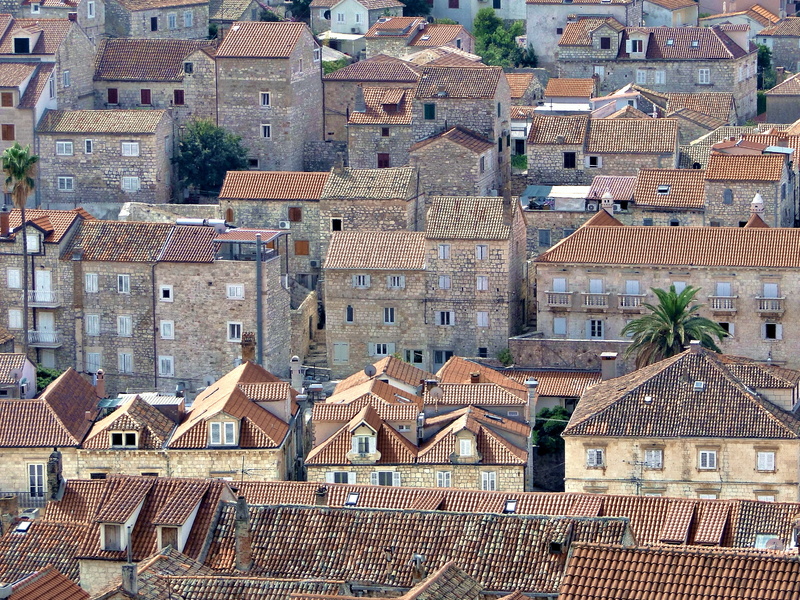 Charming European Town with Tiled Roofs