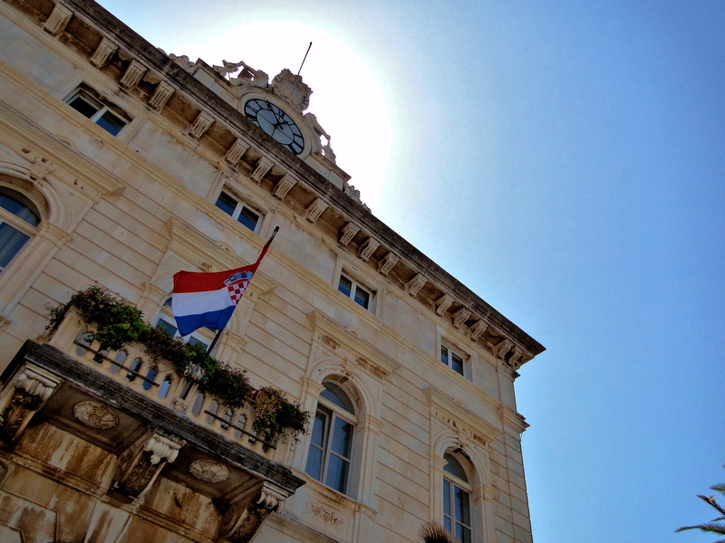Croatian Town Hall with Flag
