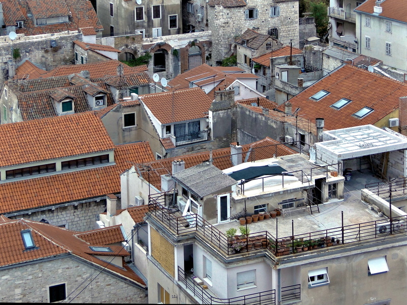 Aerial View of a European Town