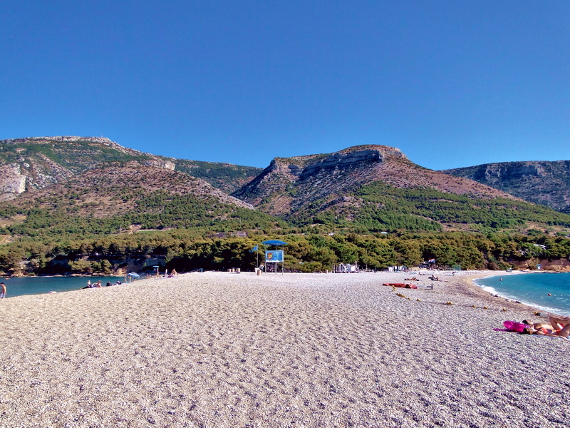 Scenic Beachfront with Mountains in the Background, Croatia