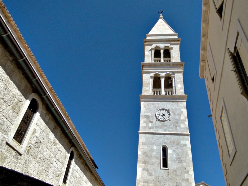 An Ancient Clock Tower in Supetar, Croatia
