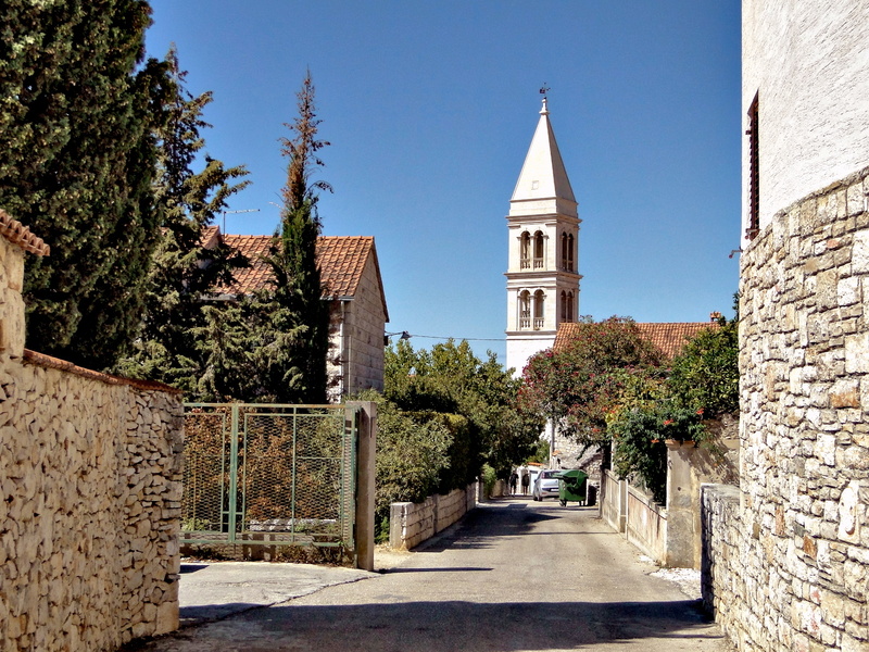 Serene European Street with a Church