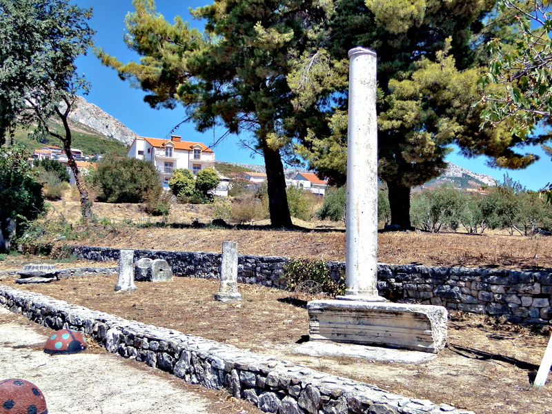 Ancient Roman Columns Amidst Nature in Croatia