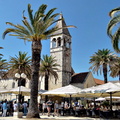 Croatian Church Square with Street-Side Cafe