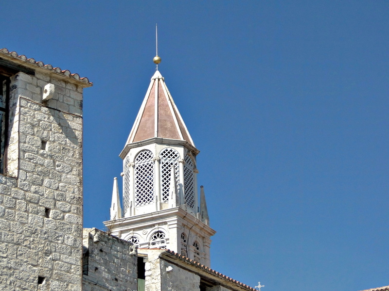 Historic Towered Church in Trogir, Croatia