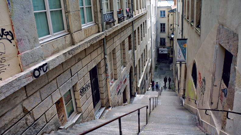Staircase of a Narrow European Alley