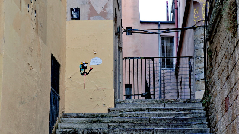 Vivid Graffiti Mural on Lyon's Alleys