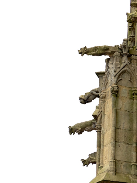 Stone Gothic Church with Intricate Sculptures and Spires