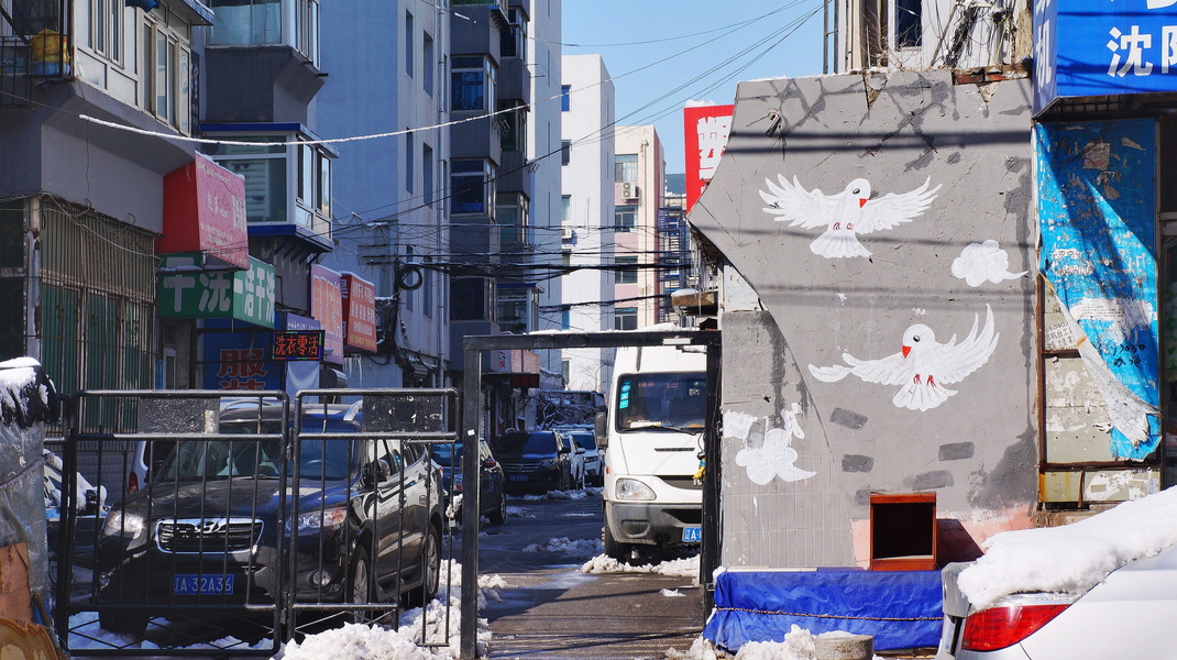 A Cold, Snowy Day in Shenyang, China