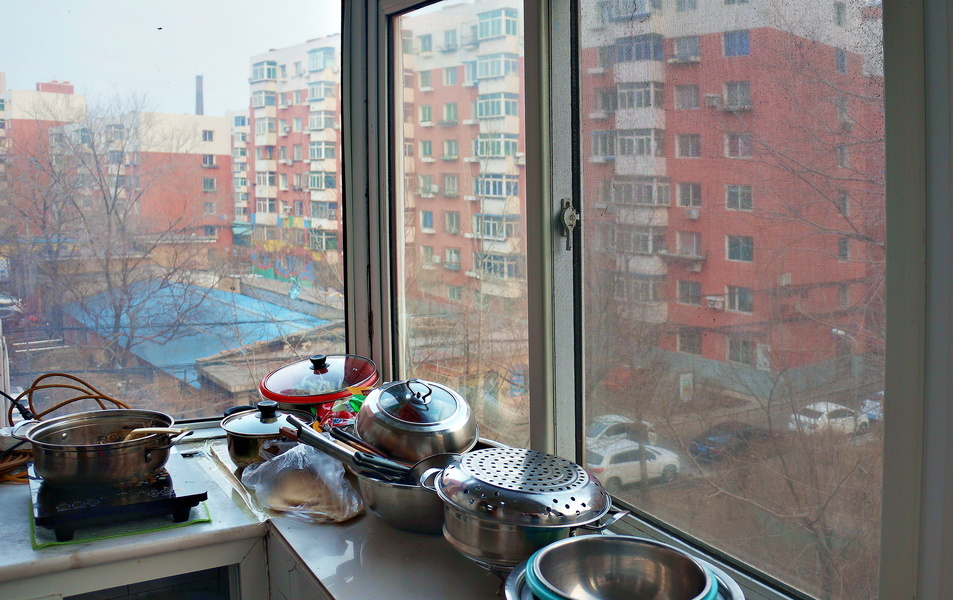 A Window View of a Kitchen in Shenyang, China