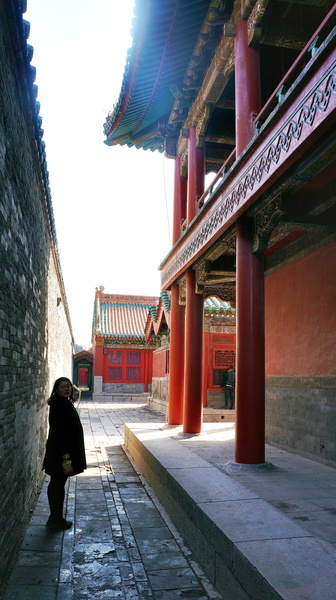 Serene Moment in a Chinese Temple Courtyard