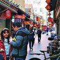 A lively street scene in China