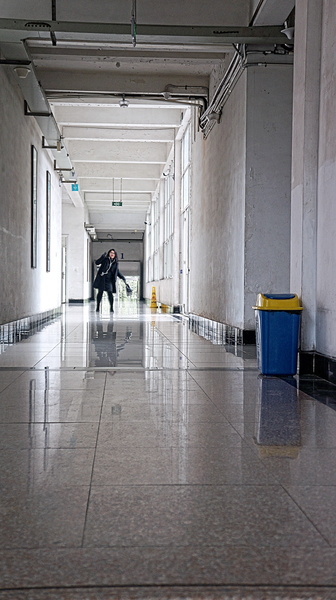 Deserted Institution Hallway