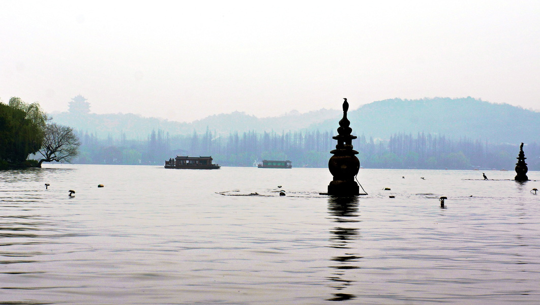 Serene Waterscape with Pagodas