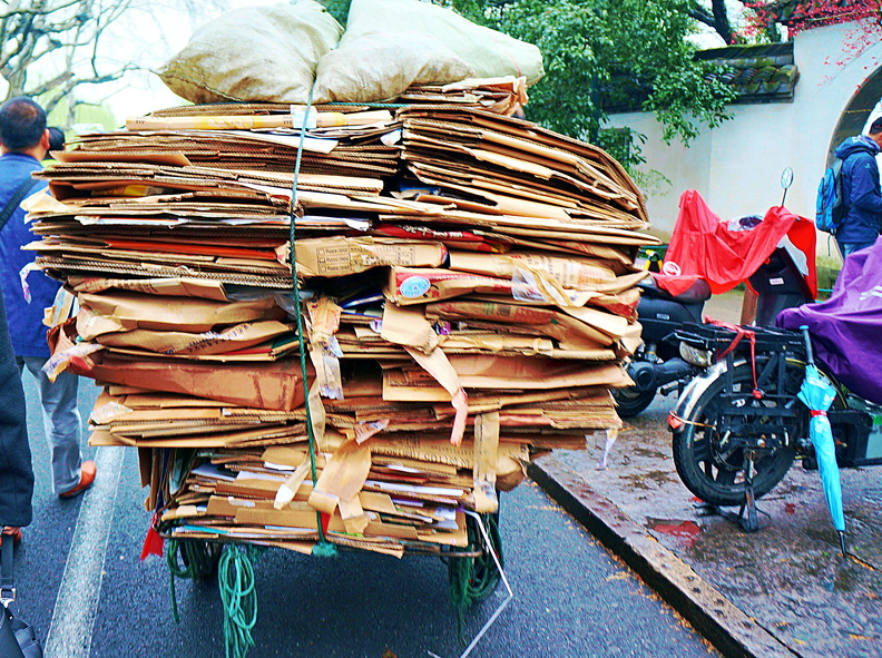 Recycled Cardboard Transport in Hangzhou, China