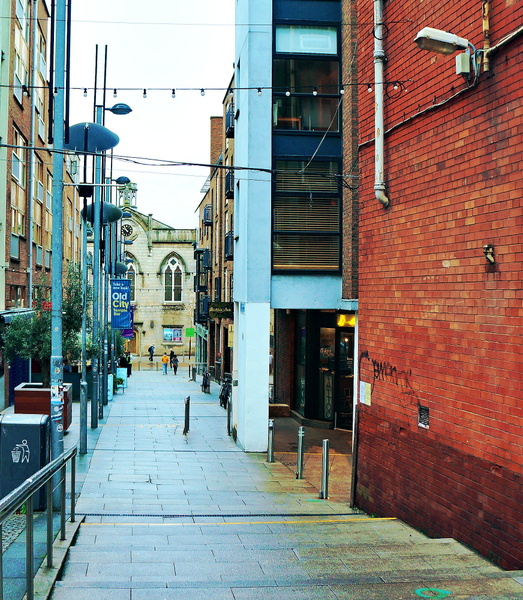 Dublin Streetscape with Buildings and Sidewalk