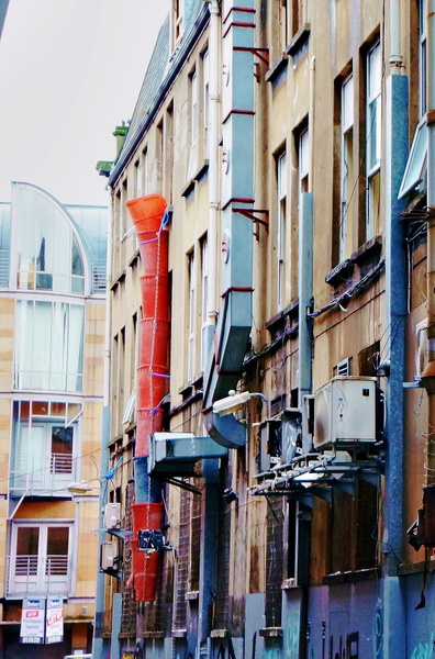 Urban Scene: A Brick Facade in Dublin