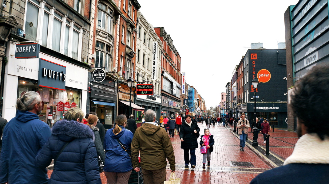 A Rainy Day in Dublin's City Center